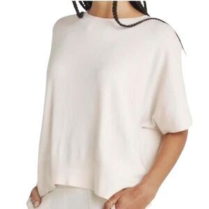 splendid veronica short sleeve sweater lightweight oversize slouchy cream size S